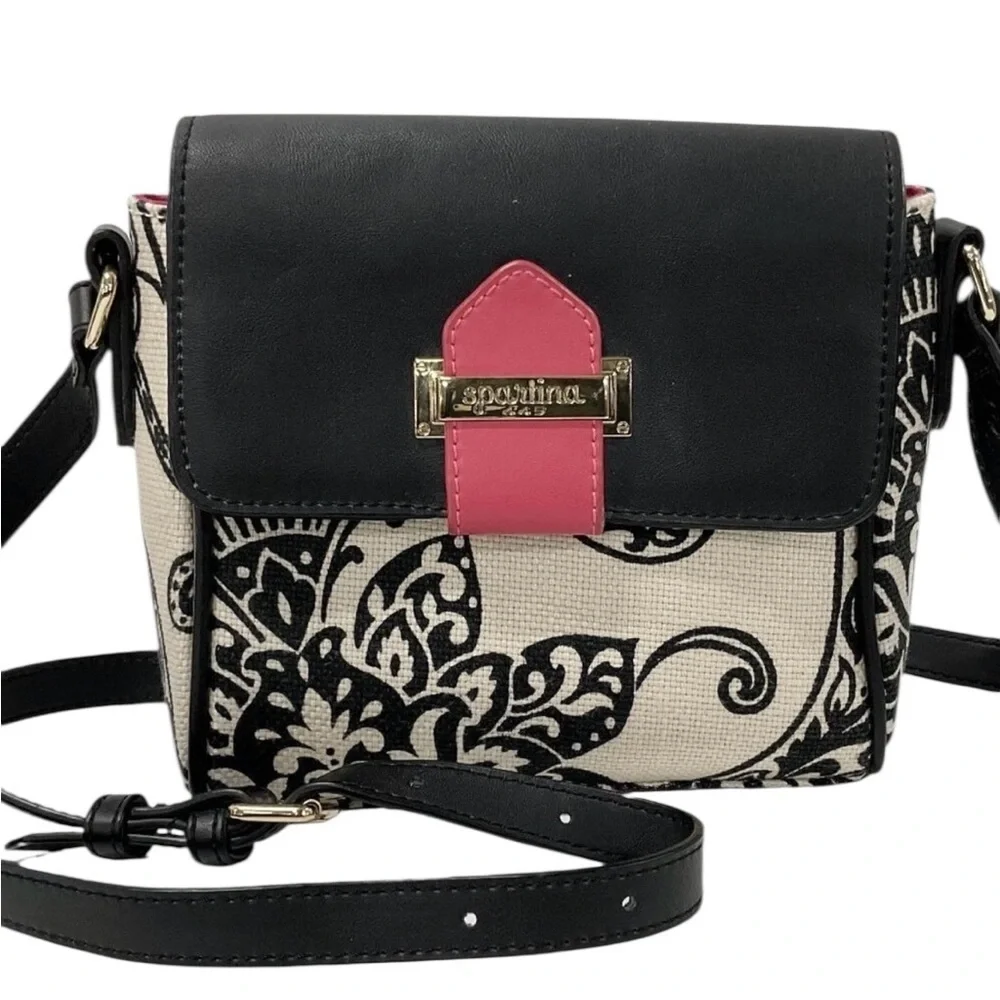 SPARTINA 449 Daufuskie Island Strachan Tulip Linen Leather Crossbody Bag